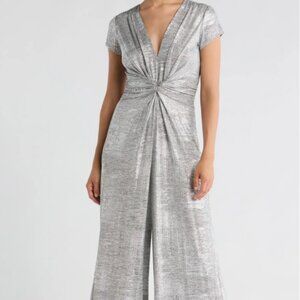 Vince Camuto Twist Front Foil Jumpsuit